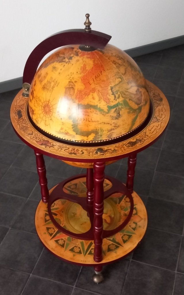 drankglobe / barglobe, Globebar, Hout, 46 cm, Ophalen