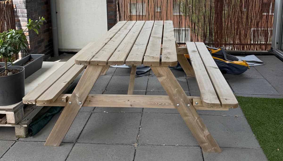 Houten picknickbank voor buiten - ideaal voor lunches, Ophalen, Gebruikt, Rechthoekig, Hout