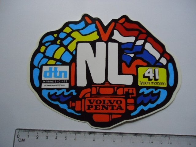 sticker oud NL VOLVO PENTA Marine dtn motor engines schip, Verzenden, Zo goed als nieuw, Bedrijf of Vereniging