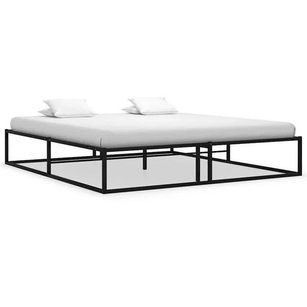 vidaXL Bedframe metaal zwart 180x200 cm evt met emma matras, Ophalen, Zwart, Tweepersoons, Zo goed als nieuw