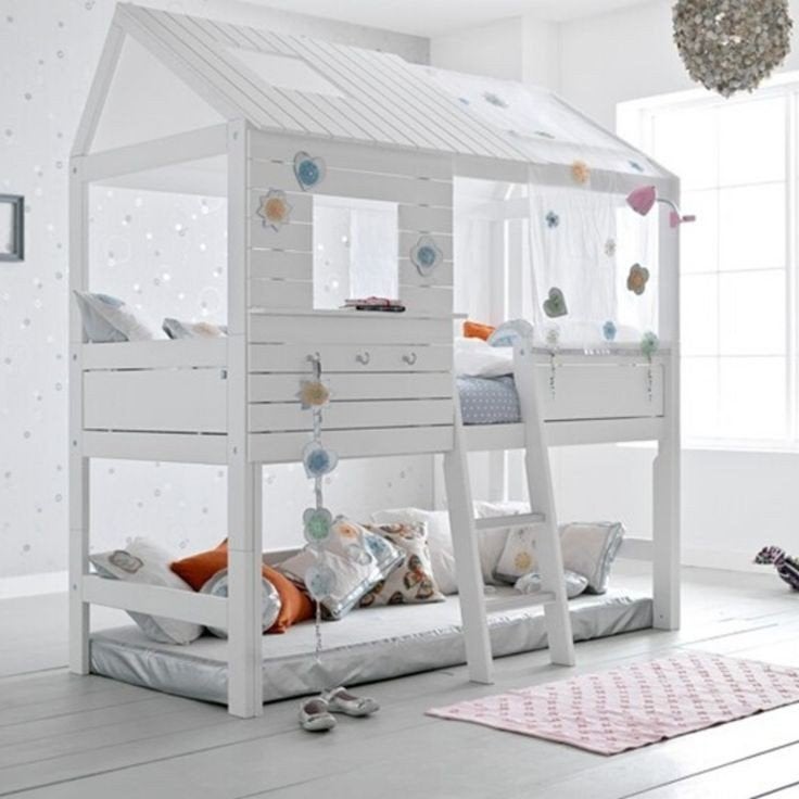Lifetime Silversparkle bed stapelbed hutbed huisbed wit, 85 tot 100 cm, Hoogslaper of Stapelbed, Ophalen of Verzenden, Zo goed als nieuw