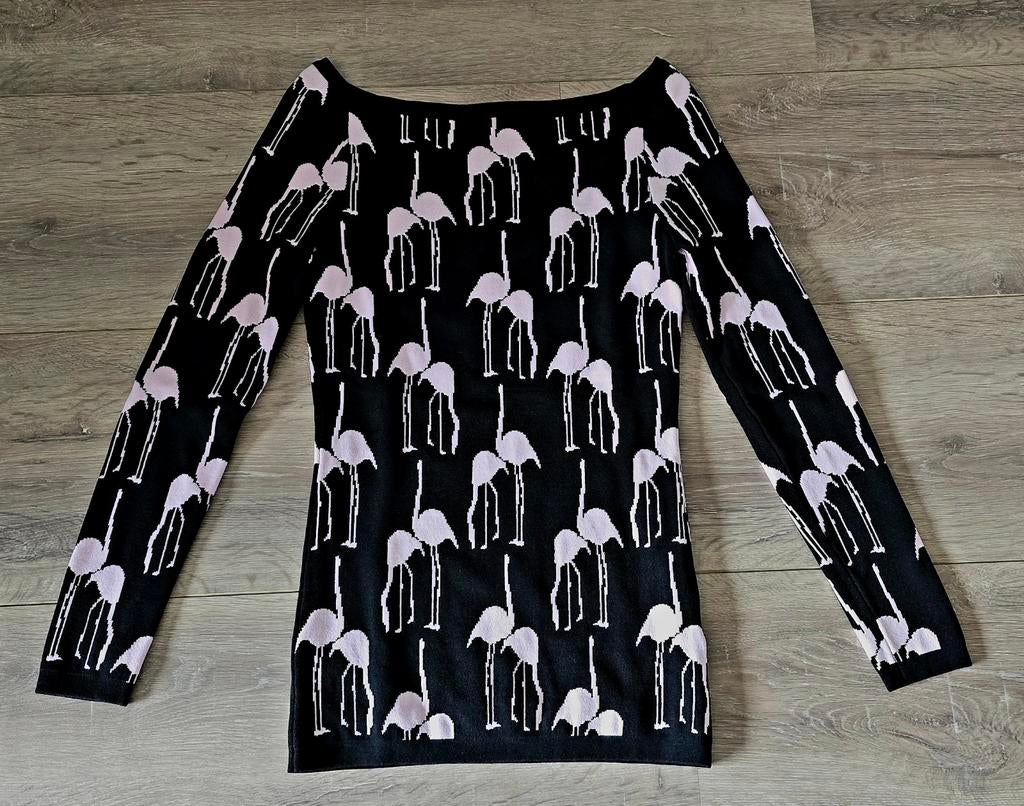 Flamingo trui, merk NIKKIE, maat 36, Zwart, Nieuw, Ophalen of Verzenden, Nikkie