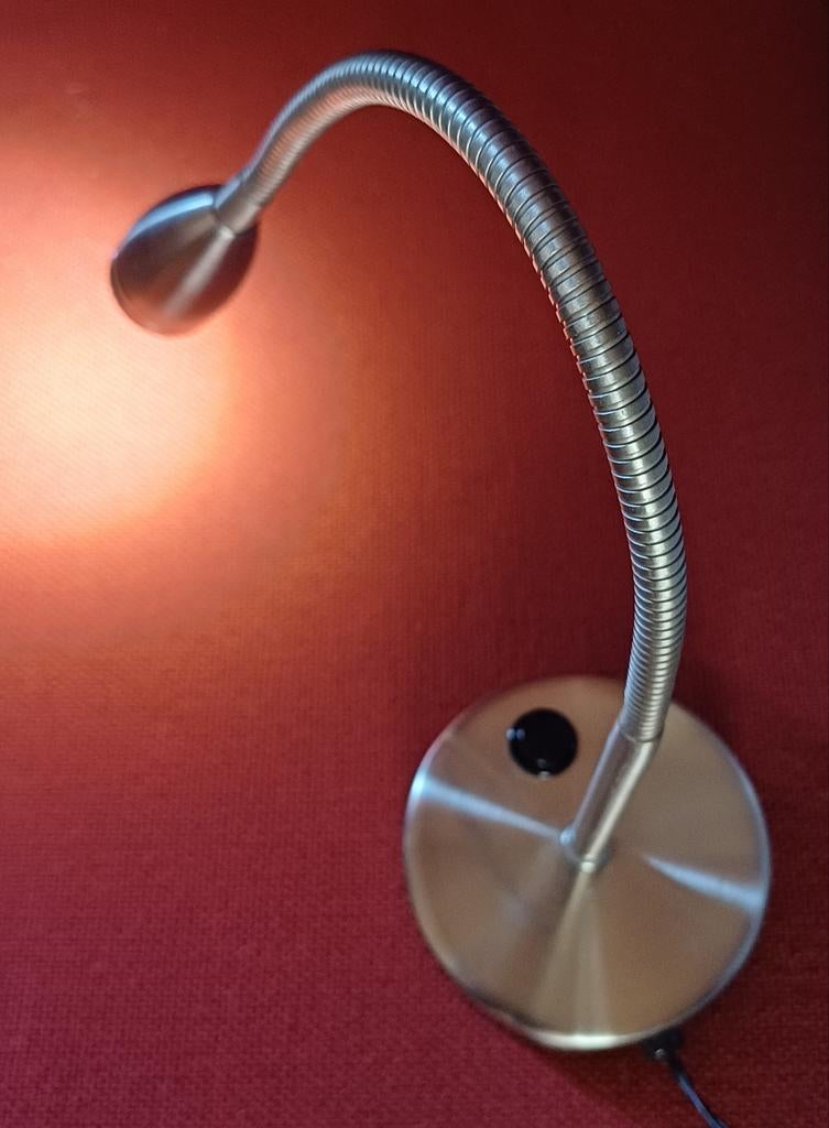 Leeslampje flexibele arm, LED zilverkleurig, Huis en Inrichting, Lampen | Tafellampen, Ophalen of Verzenden