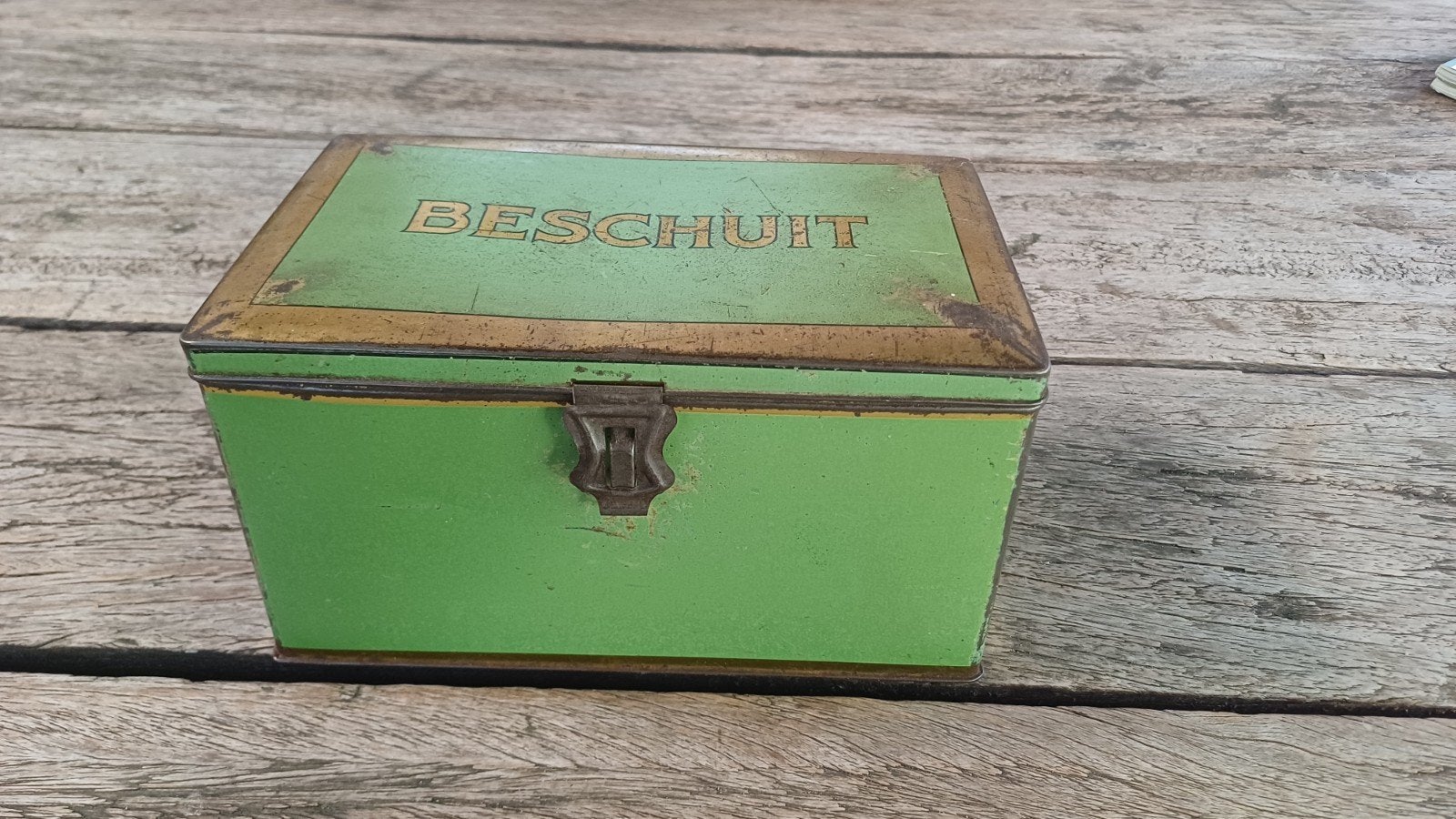 beschuitblik beschuittrommel oud, Verzamelen, Blikken, Ophalen of Verzenden, Gebruikt, Beschuit