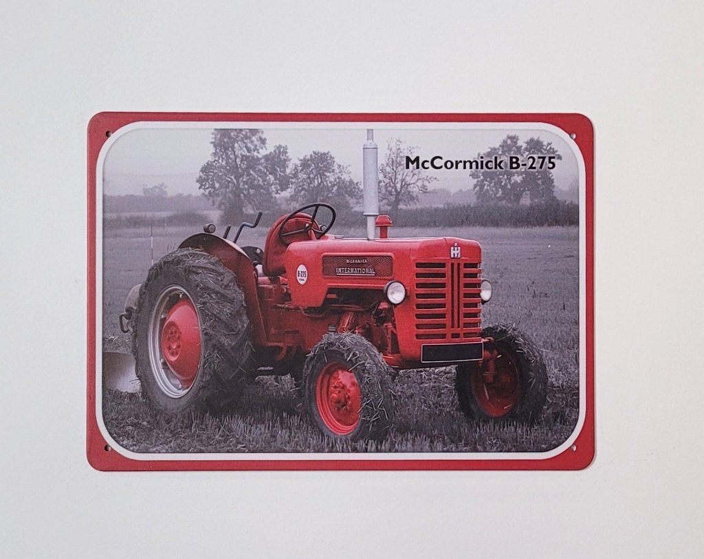 MC Cormick B-275 tractor reclamebord van metaal wandbord, Info@deconoord.nl, Deco Noord, Nieuw, Ophalen of Verzenden