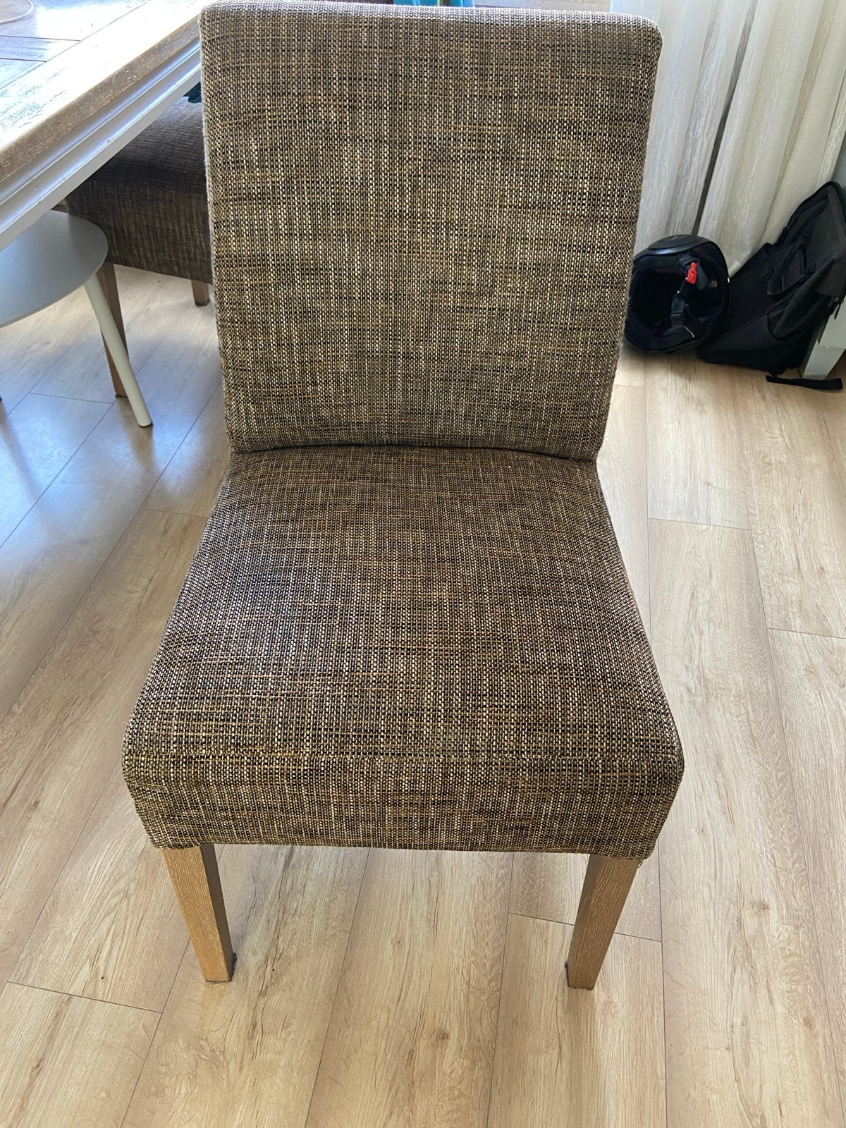 Set van 4 eetkamerstoelen & eettafel, Ophalen, Gebruikt, Twee, Bruin