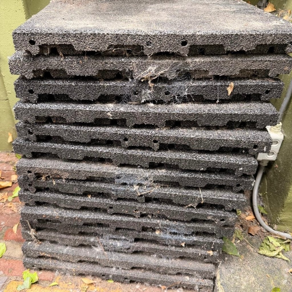 14 stuks Rubberen tegels zwart 50x50x2,5cm, Ophalen, Overige typen, Rubber, Zo goed als nieuw