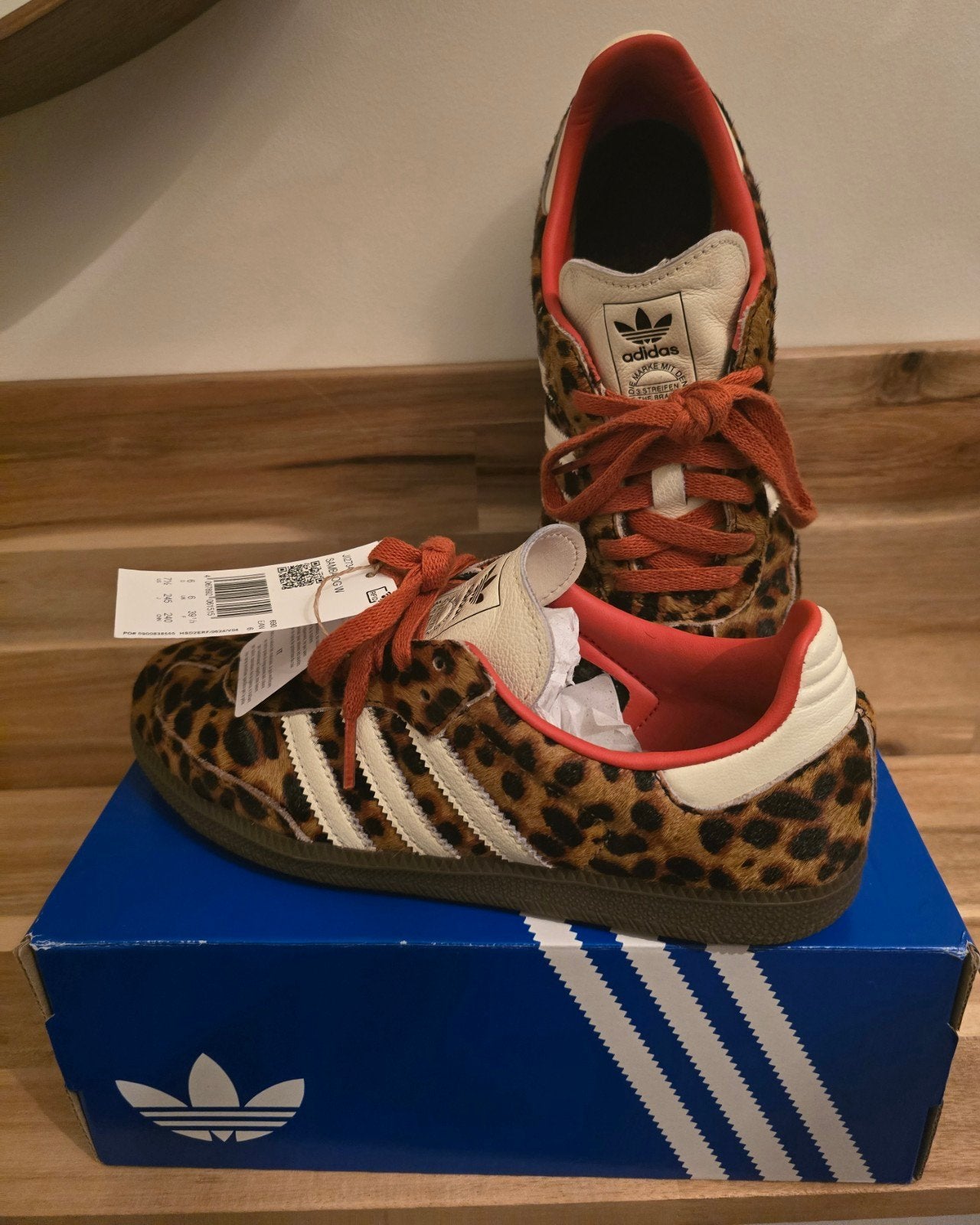 Adidas Samba OG panterprint 39,5, Kleding | Dames, Schoenen, Verzenden, Zo goed als nieuw, Bruin, Sneakers of Gympen