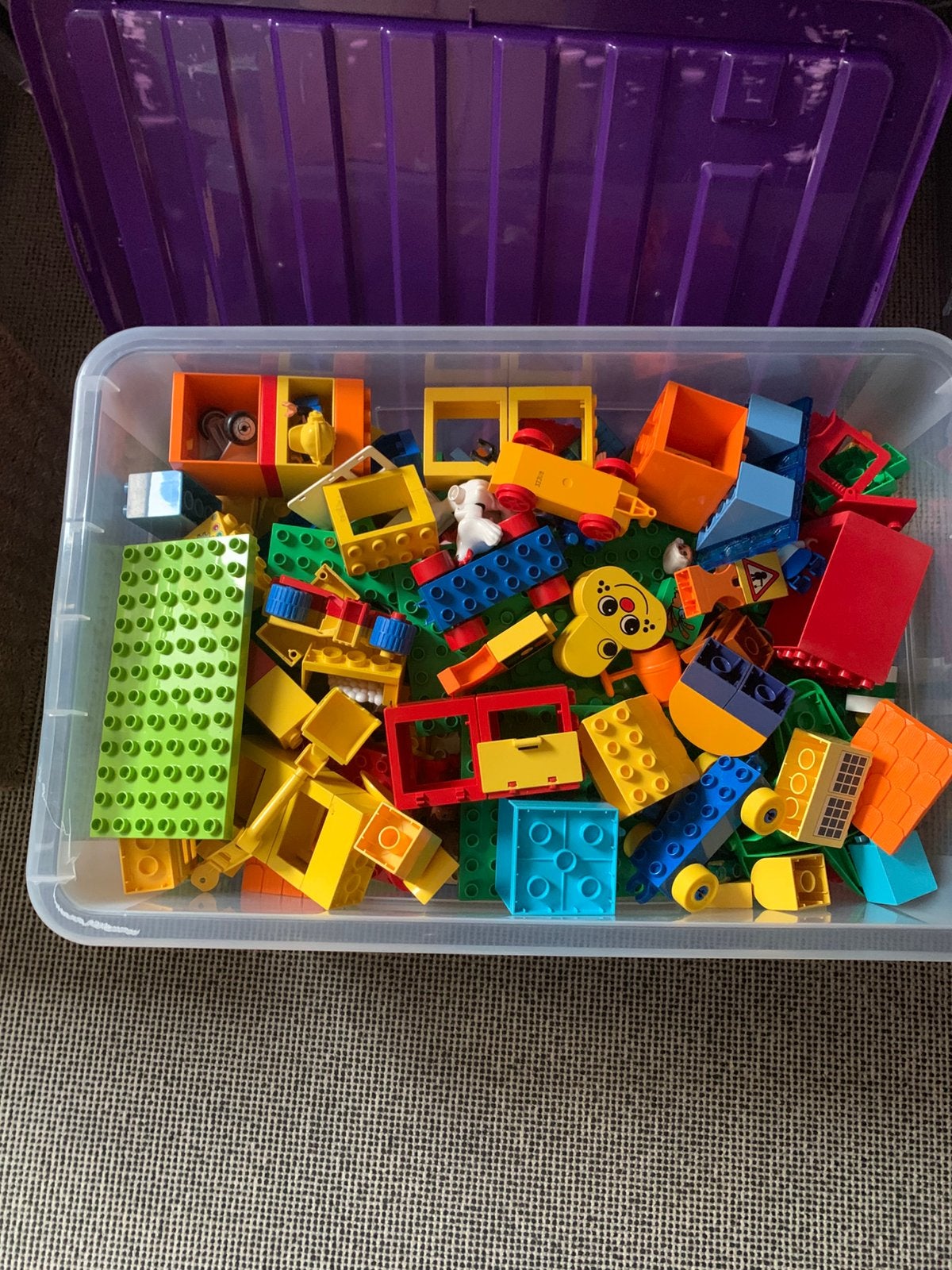 Grote partij Lego Duplo+ grondplaten, blokken,accessoires