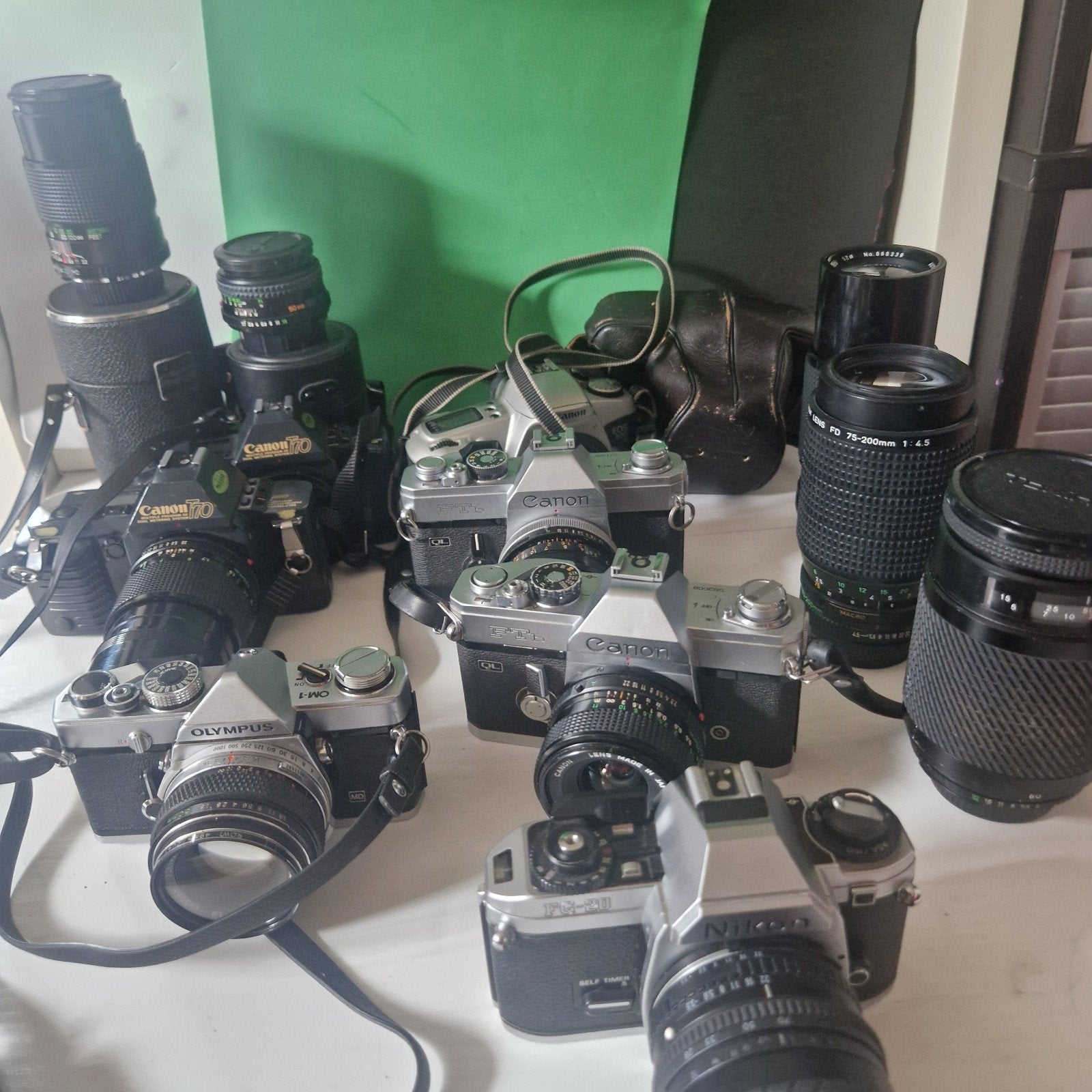 grote set camera nikon olympus canon, Ophalen of Verzenden, Spiegelreflex, Canon