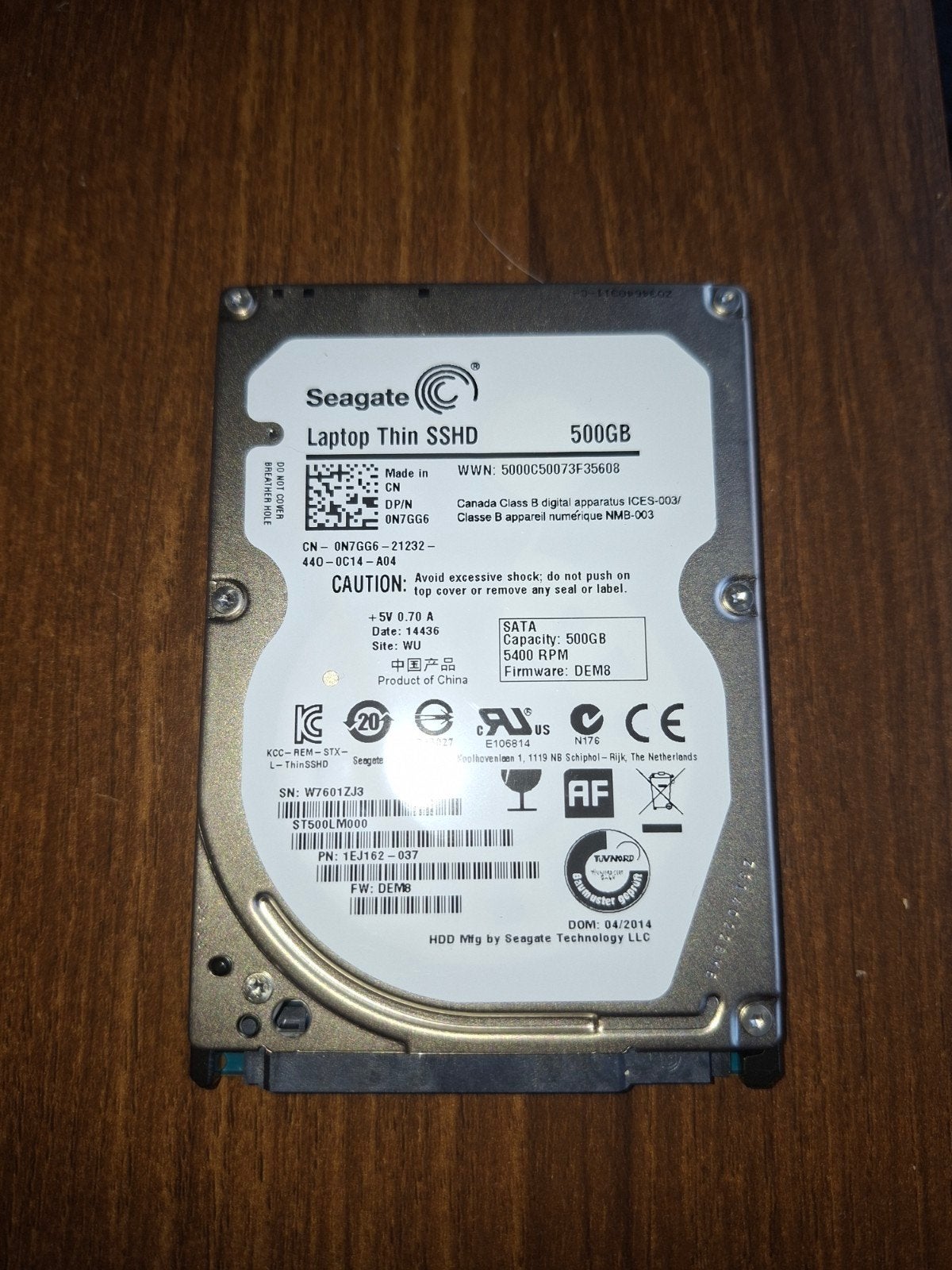 seagate Thin SSHD 500GB 2.5 inch hardeschijf, Computers en Software, Harde schijven, Intern, Ophalen of Verzenden, Zo goed als nieuw