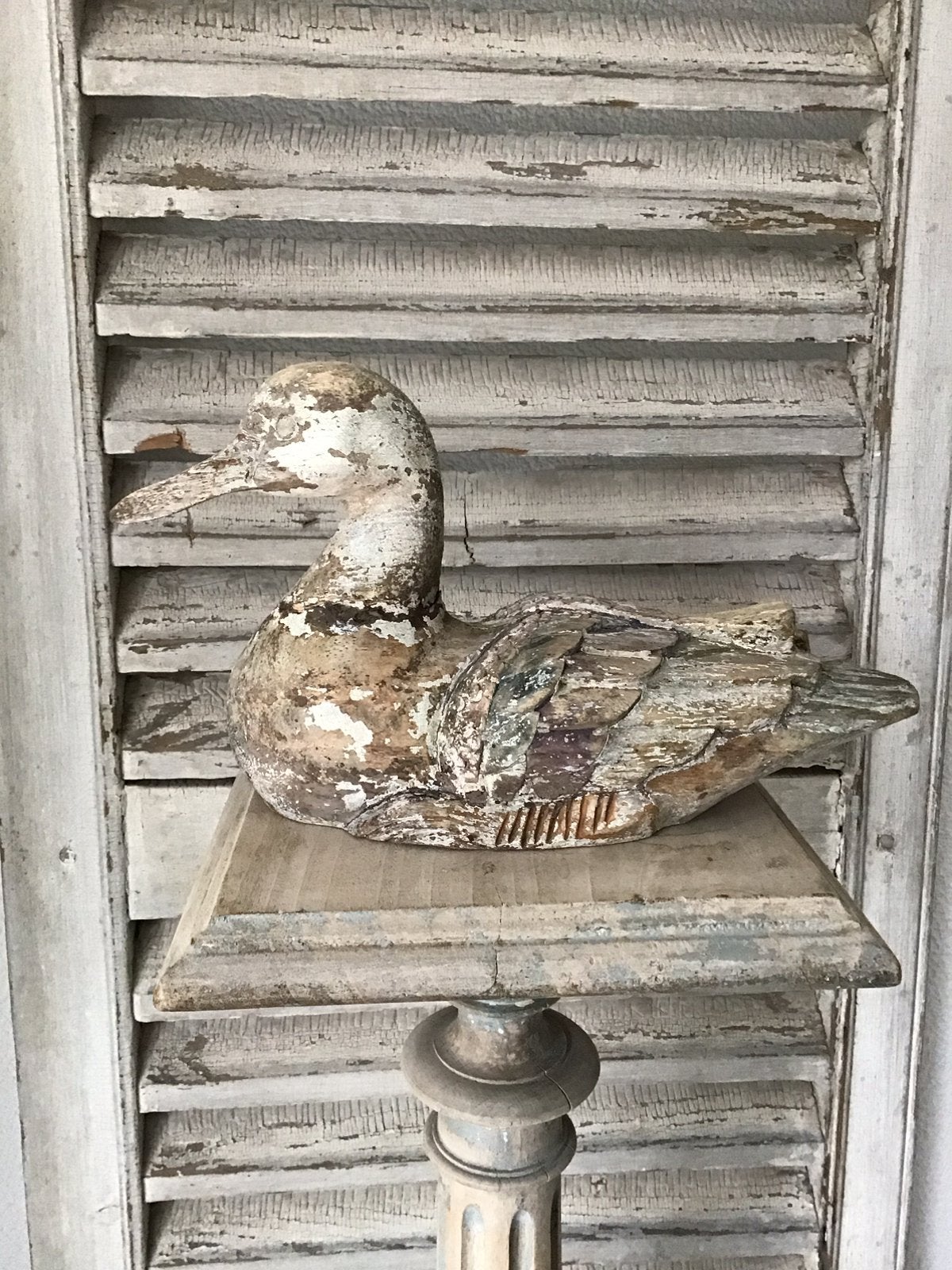 Brocante houten eend/houten eend/ decoratie, Ophalen of Verzenden