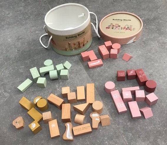 Little Dutch 50 stapelblokken incl doos, Ophalen, Gebruikt, Overige typen
