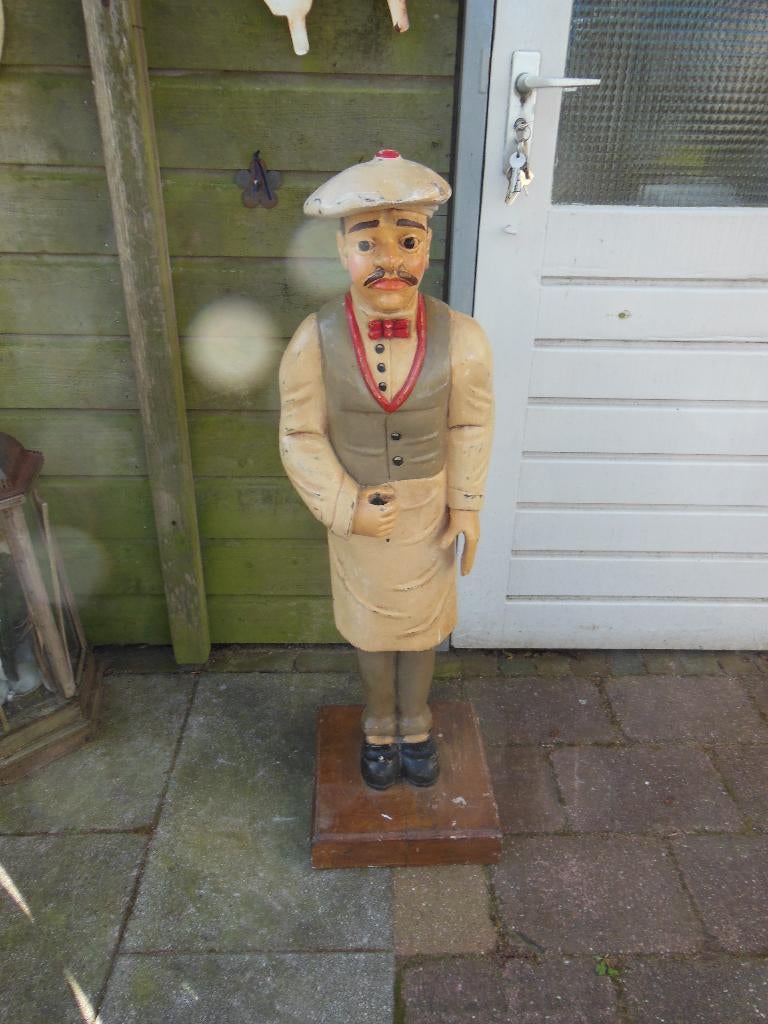 RECLAMEPOP -  Franse  sculptuur - 100cm hoog v.Hout, Ophalen of Verzenden, Gebruikt