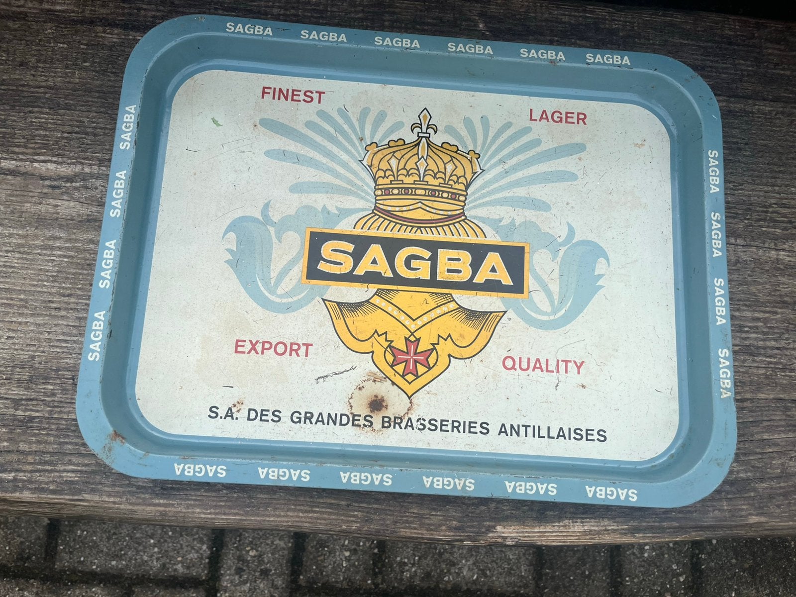 Dienblad Saga vintage retro Sagba bier lager jaren 60-70 9,5, Ophalen of Verzenden, Huis en Inrichting