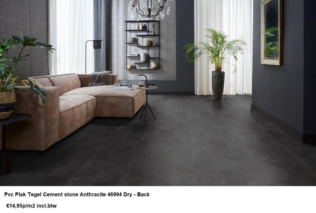 Moduuleo Plak Pvc Tegel  Cement Stone 2,5mm dik 0,55 toplaag