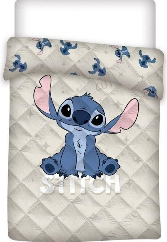 Stitch Bedsprei Gewatteerd - 140x200 - Wit, Jongetje of Meisje, Wit, Eenpersoonsbed, Nieuw
