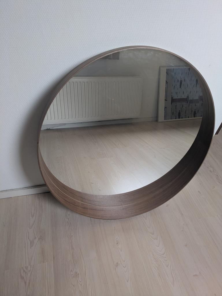 Spiegel ikea Stockholm walnoot fineer 80 cm, Ophalen, Rond, 75 tot 100 cm, Minder dan 100 cm