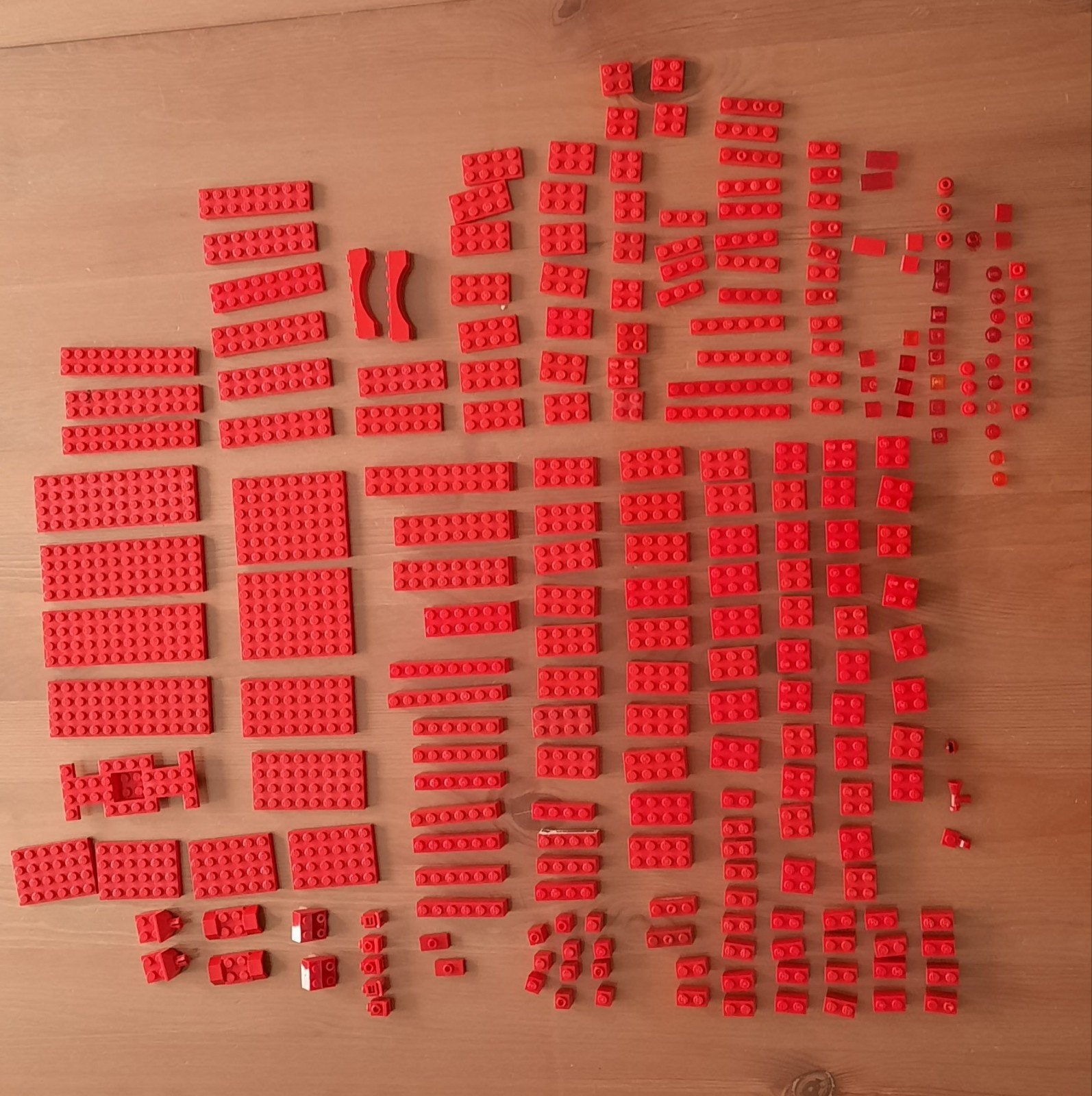 Grote partij rode LEGO bouwstenen - diverse vormen, Ophalen of Verzenden, Gebruikt