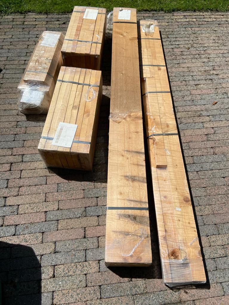 DIY Steigerhouten Bank Bouwpakket 200 cm, Ophalen, Nieuw, Plank, Steigerhout