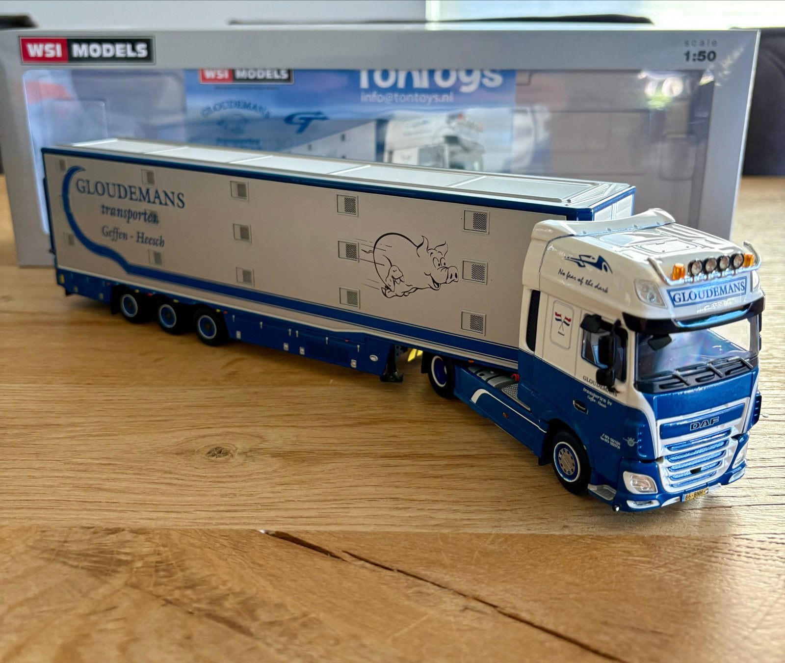 WSI  DAF XF Gloudemans Transporten met veeoplegger 1:50, Hobby en Vrije tijd, Ophalen of Verzenden, Zo goed als nieuw, Overige merken