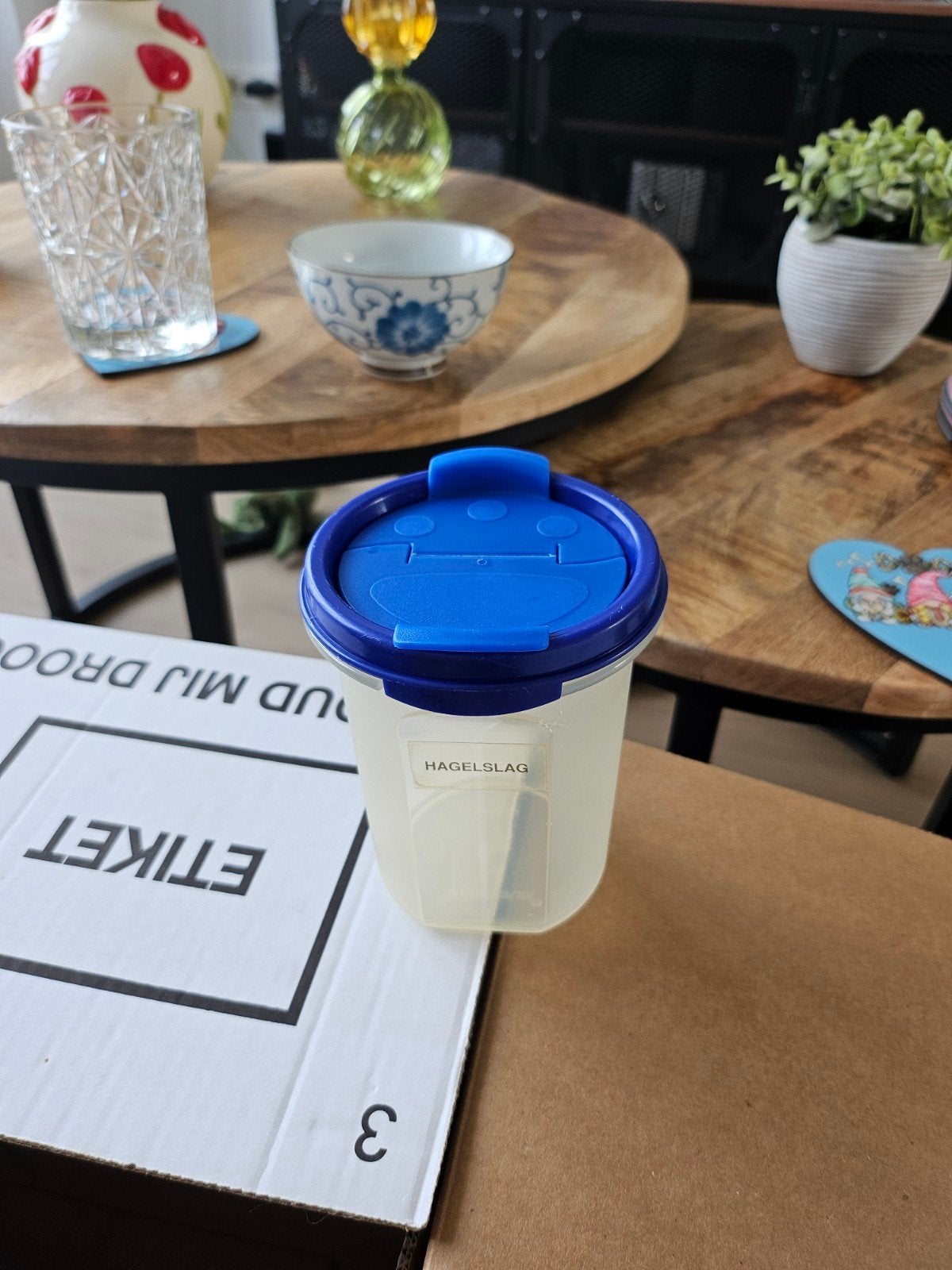 Klein strooibusje van Tupperware, Ophalen of Verzenden, Gebruikt, Blauw, Overige typen