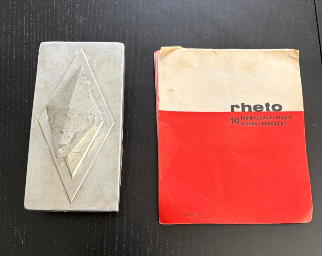 Vintage Vloeiblok met Vloeipapier - Jaren '60 Design, Ophalen of Verzenden