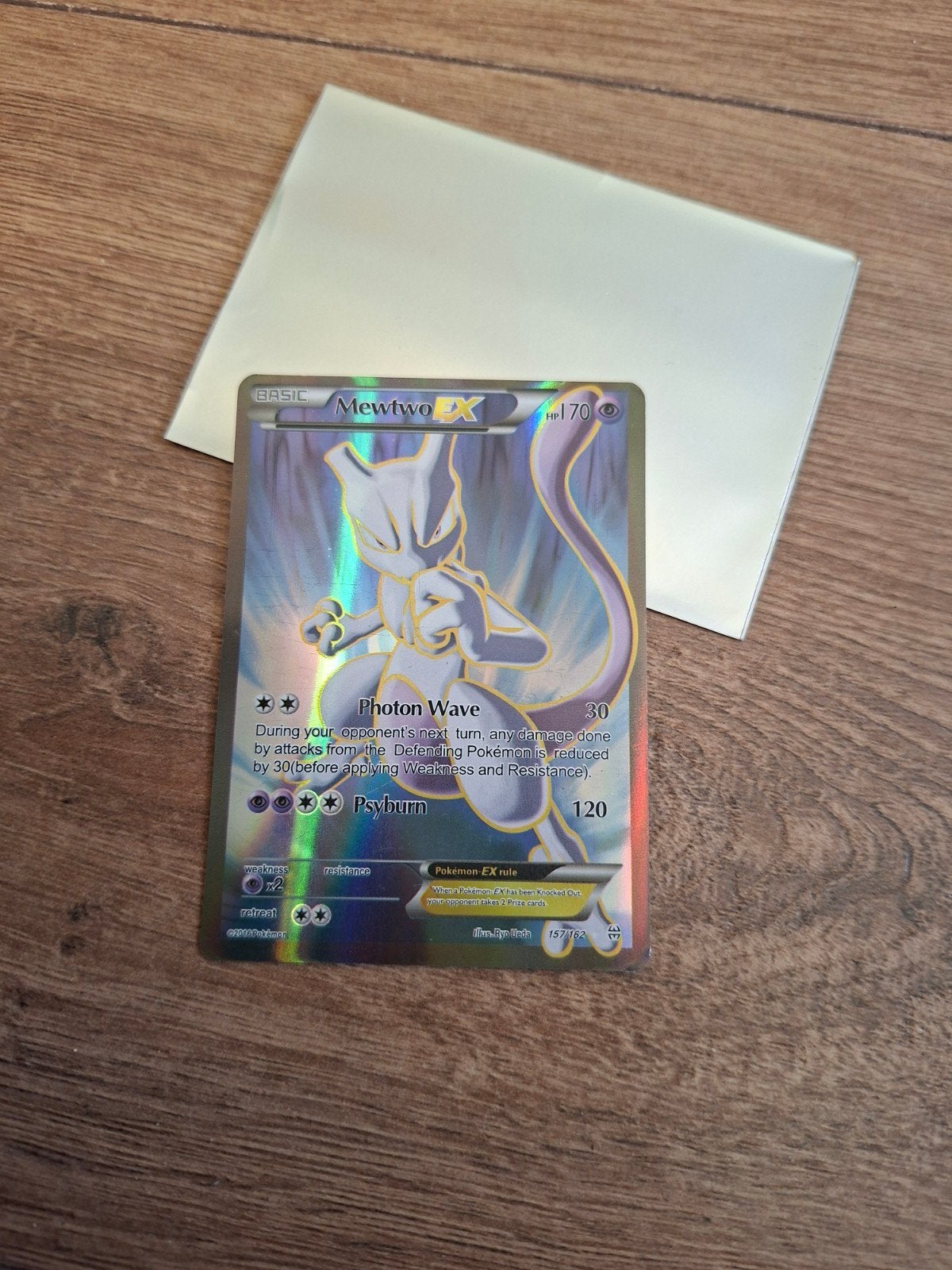 Mewtwo EX 157/162 Full Art Foil Pokémon Kaart, Hobby en Vrije tijd, Ophalen of Verzenden, Gebruikt, Losse kaart, Foil