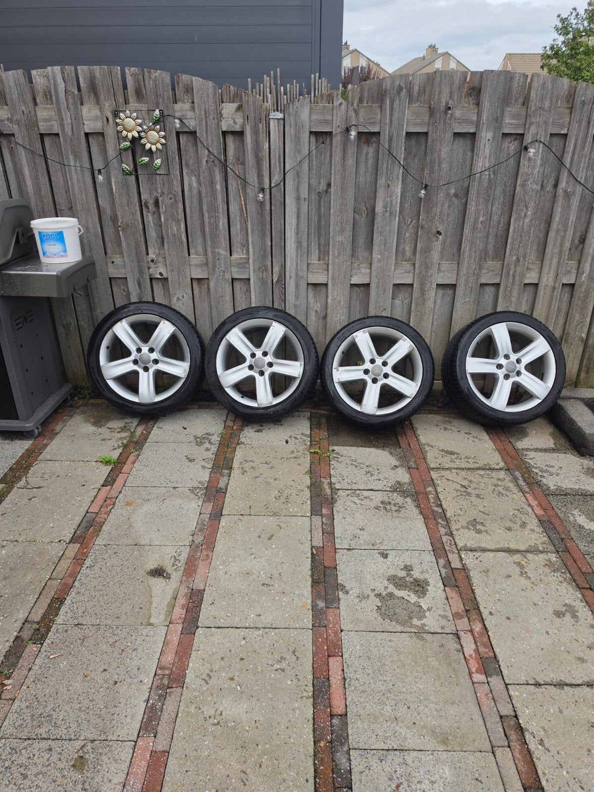 Audi velgen met Vredestein Quatrac Pro all-season banden, Auto-onderdelen, 18 inch, Gebruikt, Banden en Velgen, Ophalen of Verzenden