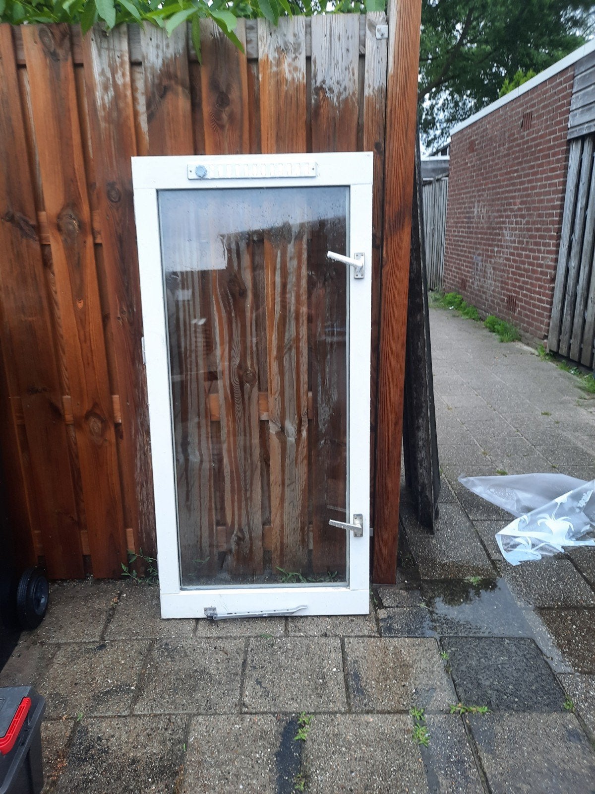 Wit raam met dubbelglas, Doe-het-zelf en Verbouw, Glas en Ramen, Gevelraam of Ruit, Gebruikt, 80 tot 120 cm, 80 tot 120 cm