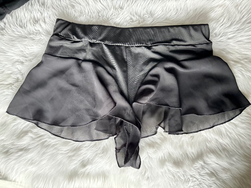 Zwart slipje + rokje | het broekje is een string | L/XL, Verzenden, Zwart, Slip