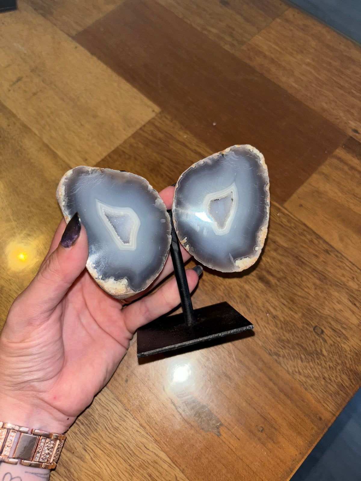 Agaat vlinder op standaard, Sieraden, Tassen en Uiterlijk, Edelstenen, Ophalen of Verzenden
