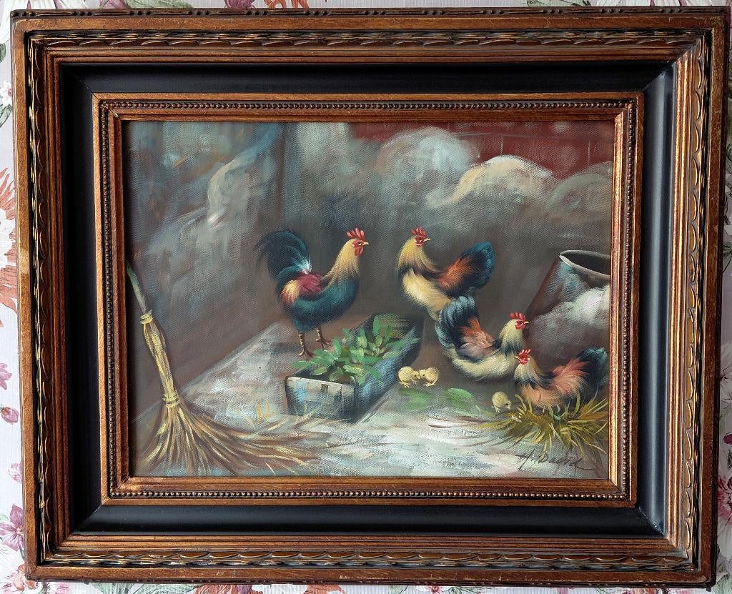 Schilderij met Haan en kip, Ophalen