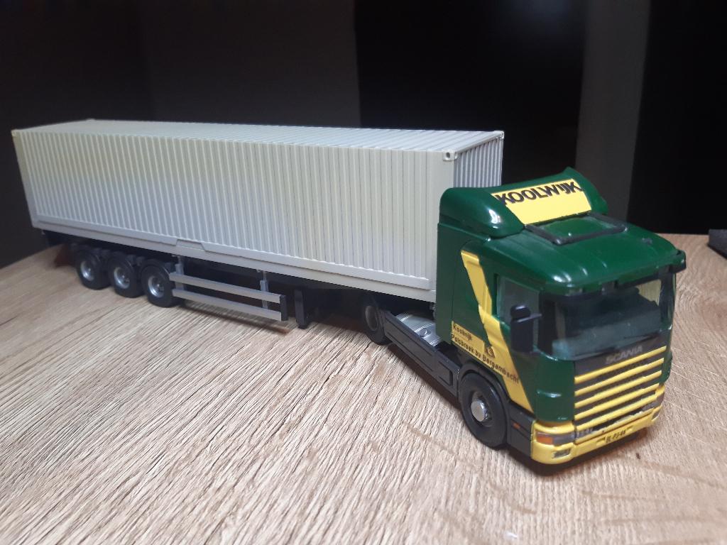 tekno Koolwijk Scania met 40' container 1:50, Hobby en Vrije tijd, Modelauto's | 1:50, Ophalen of Verzenden, Zo goed als nieuw