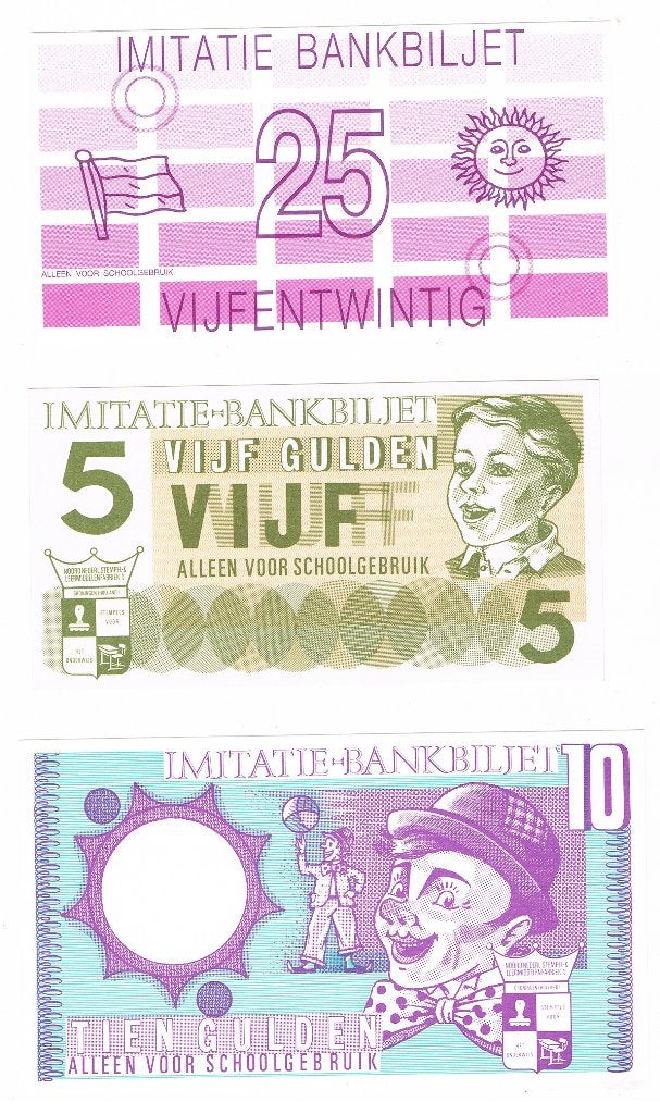 3 x schoolgeld UNC, Verzenden, Setje