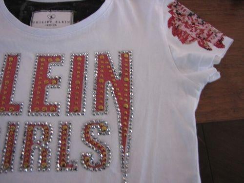 140-146 PHILIPP PLEIN wit T-SHIRT, Ophalen of Verzenden, Zo goed als nieuw, Meisje, Shirt of Longsleeve