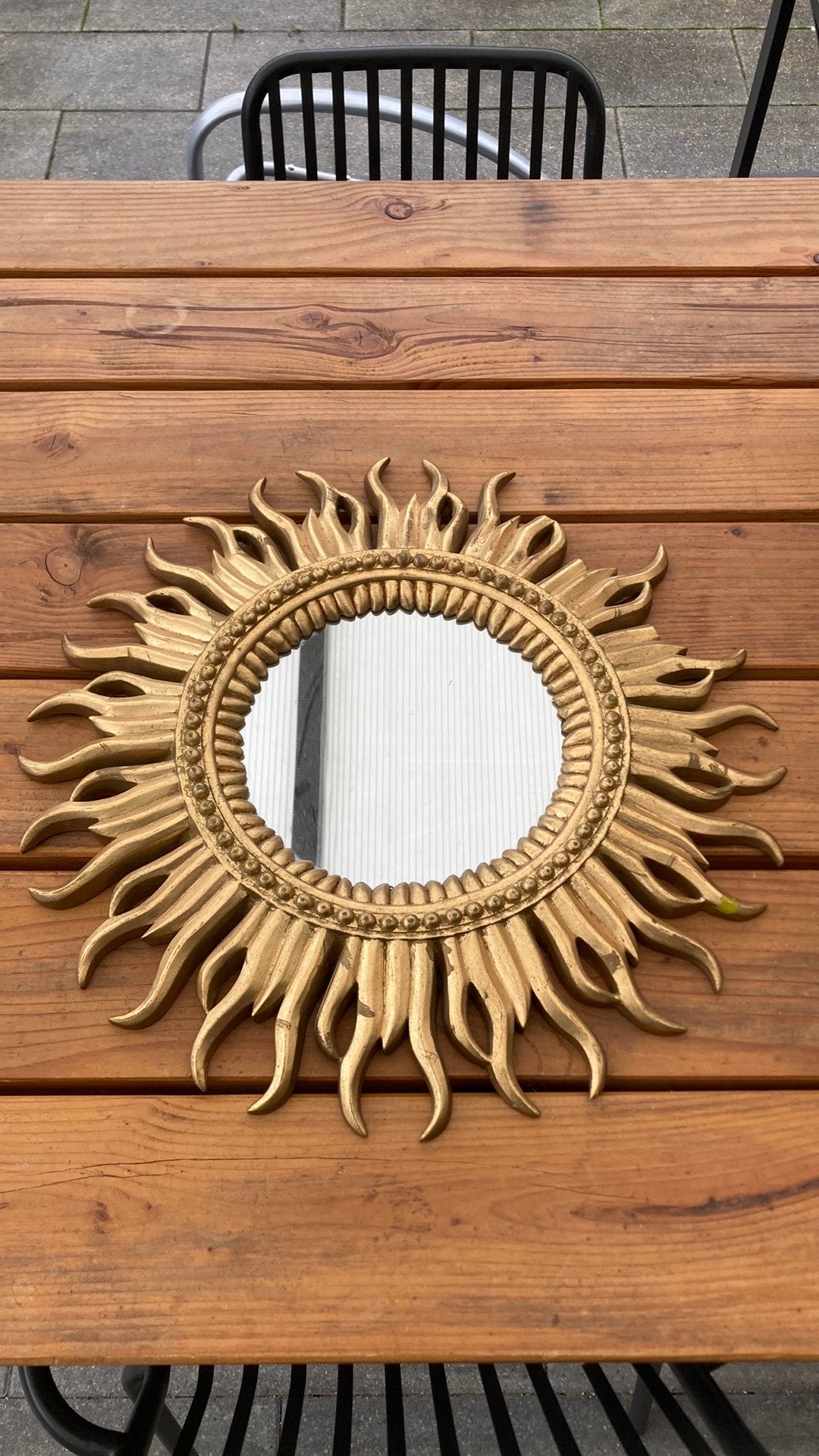 Spiegel in de vorm van een zon, Huis en Inrichting, Ophalen, Minder dan 50 cm, Gebruikt, Rond