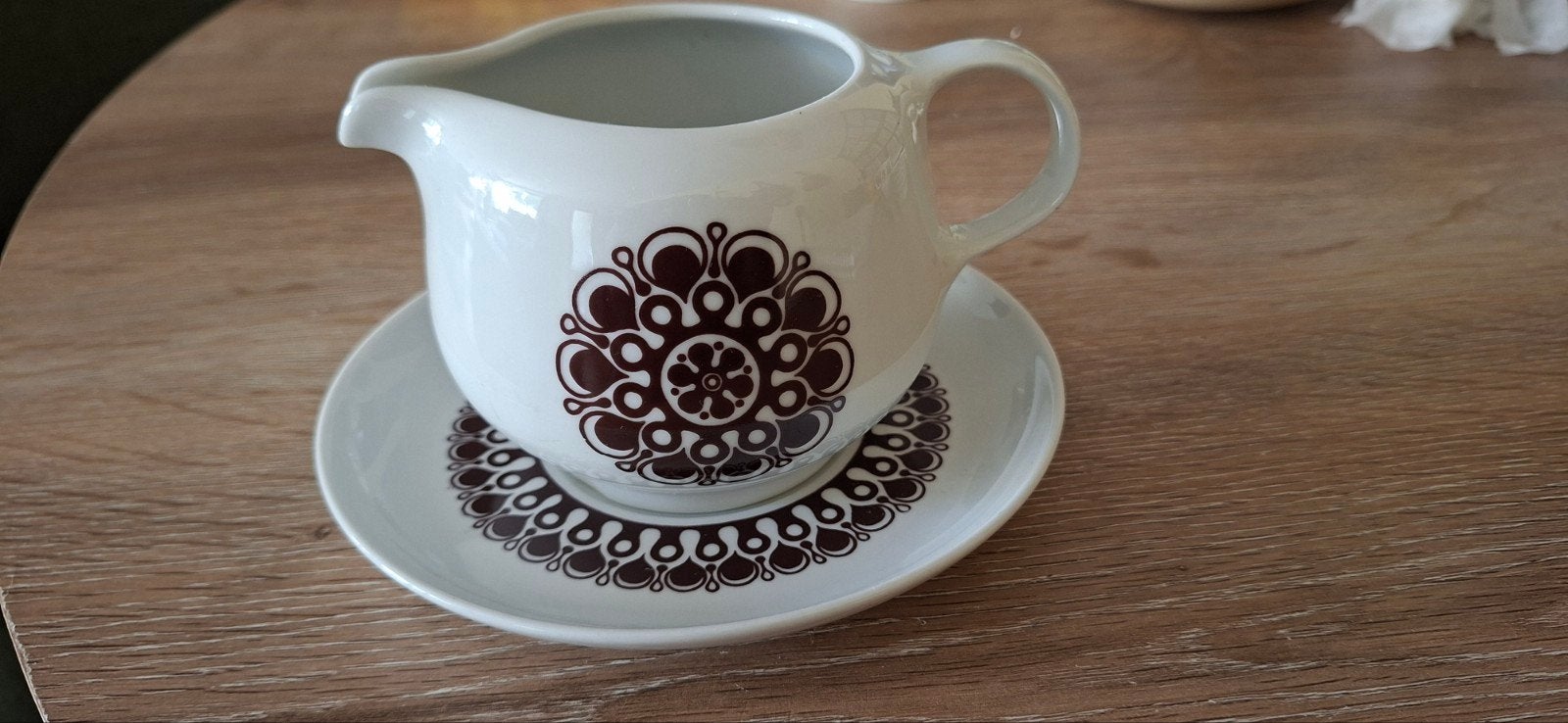 Retro Alföldi Porcelán Sauskom + Schotel Jaren '70 Hongarije, Antiek en Kunst, Ophalen of Verzenden