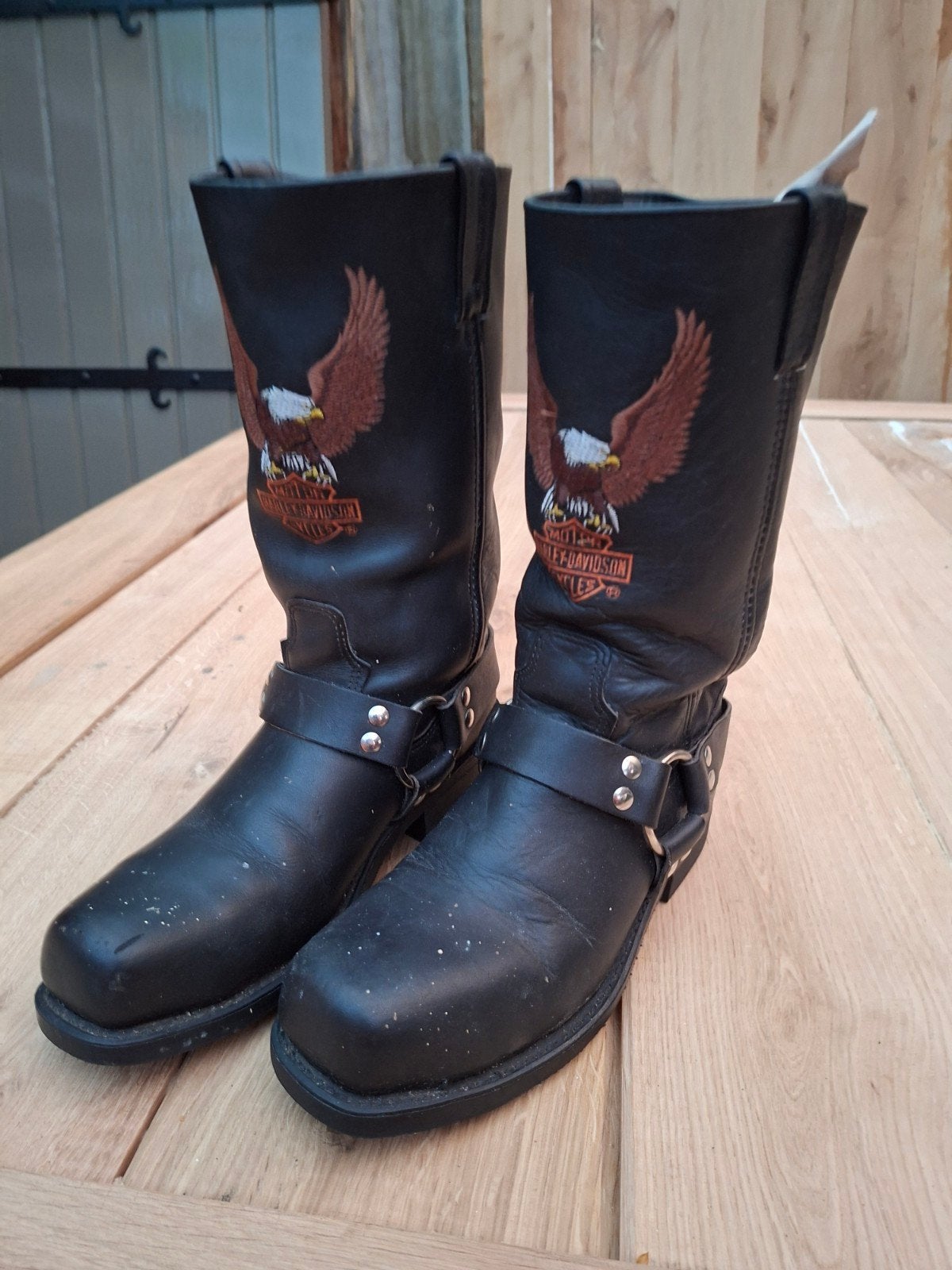 Leren Harley-Davidson Boots, Ophalen, Zwart, Boots, Gedragen