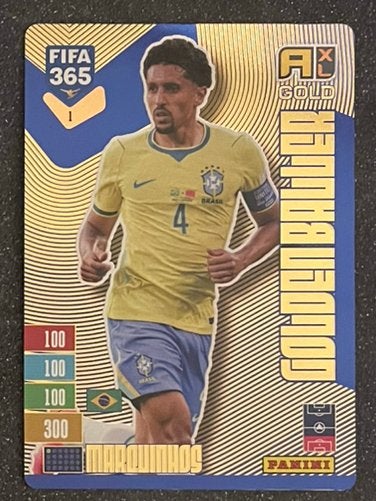 Panini Fifa365 2027    GOLDEN BALLER    MARQUINHOS   BRASIL, Verzenden, Zo goed als nieuw, Plaatje