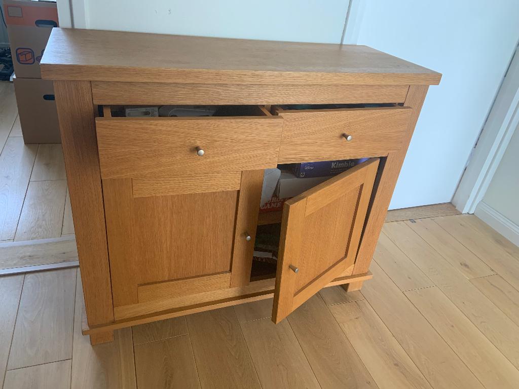 Eikenhout kastje, Huis en Inrichting, Kasten | Ladekasten, Ophalen, Gebruikt, 1 of 2 laden, Eikenhout