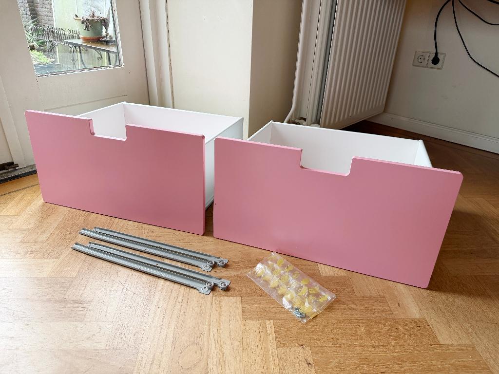 2x lade Stuva Ikea roze Smastad laden lades kast, Ophalen, 1 of 2 laden, 50 tot 100 cm, Zo goed als nieuw