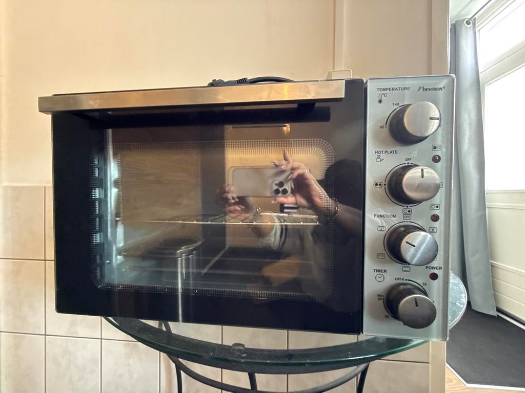 Bestron combi oven met kookplaat, Ophalen, Minder dan 45 cm, Zo goed als nieuw, Oven met grill