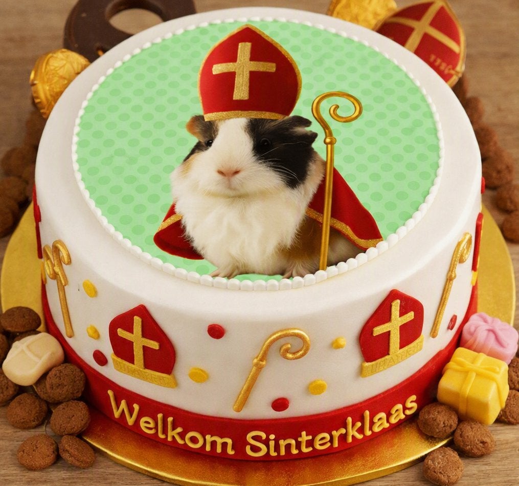 lf1298 luxe icing sinterklaas hamster ook in cupcake maat, Ophalen of Verzenden, Nieuw, Taarten, Versiering
