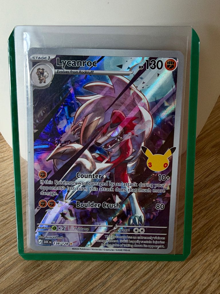 Lycanroc 138/128, 30th (EN), Illustration Rare, Ophalen of Verzenden, Zo goed als nieuw