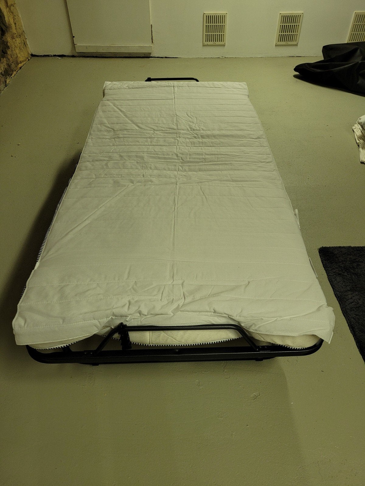 Troonz opklapbaar bed 90x200 cm met hoes, Ophalen, 90 cm, Eenpersoons, Zwart