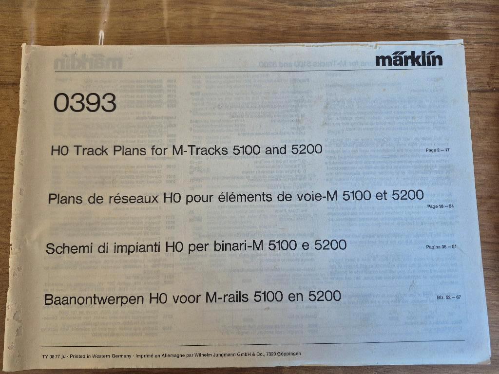Marklin 0393 baanontwerpen h0 voor m-rails 5100 en 5200., Hobby en Vrije tijd, Modeltreinen | H0, Wisselstroom, Gebruikt, Märklin