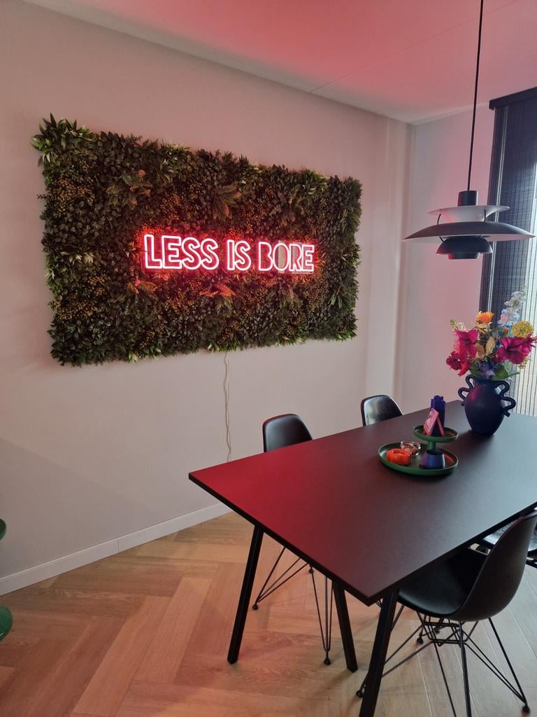 Roze neon lamp met kunsthaag, Ophalen, Zo goed als nieuw, Overige materialen, Modern