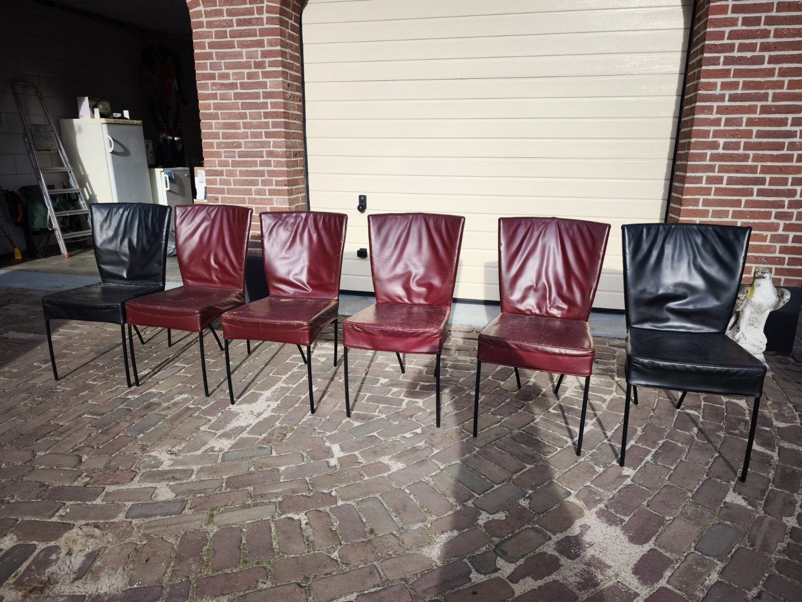 6x Montis Spica stoelen - Nieuwe bekleding nodig, Ophalen, Gebruikt, Leer, Modern