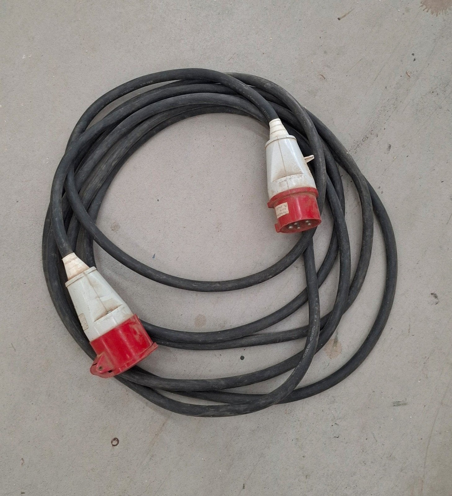 Kracht verlengkabel neopreen 5P 16A 8 meter lang, Ophalen, Kabel of Snoer